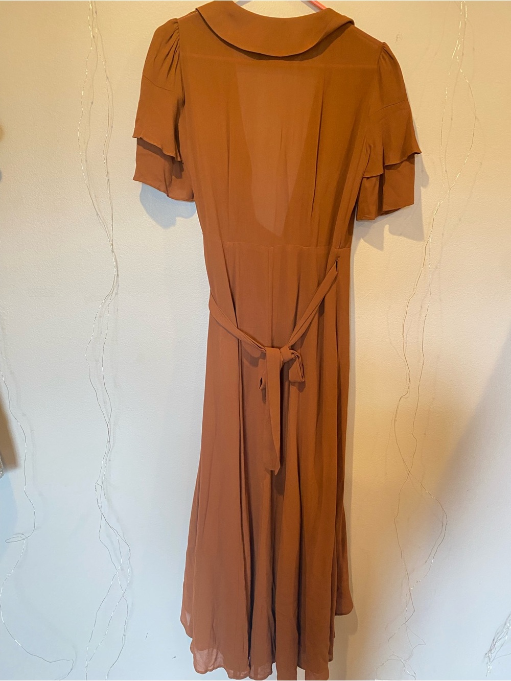 Reformation Layley Midi Wrap Dress Toffee Size small - Picture 5 of 6